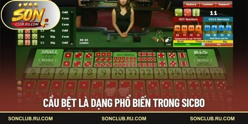 Cầu bệt là dạng phổ biến trong Sicbo